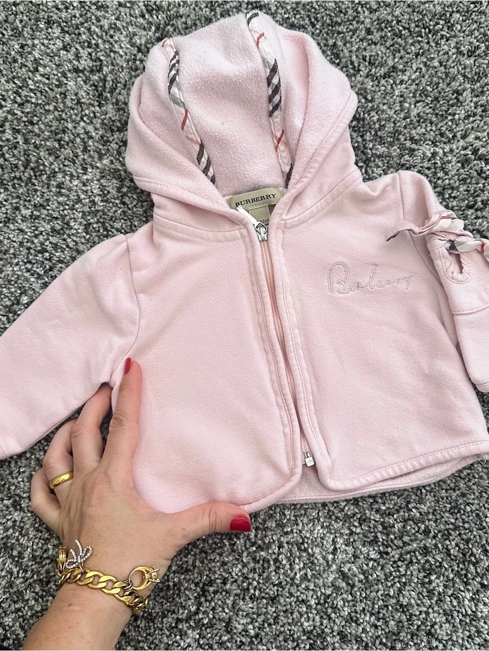 0-3 Months NB Authentic BURBERRY Baby Girls Set Jacket Top Leggings Ice Pink Lot